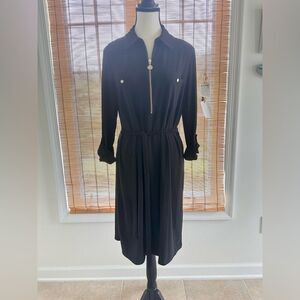 NWOT Anne Klein Black Shirt Dress Size 12